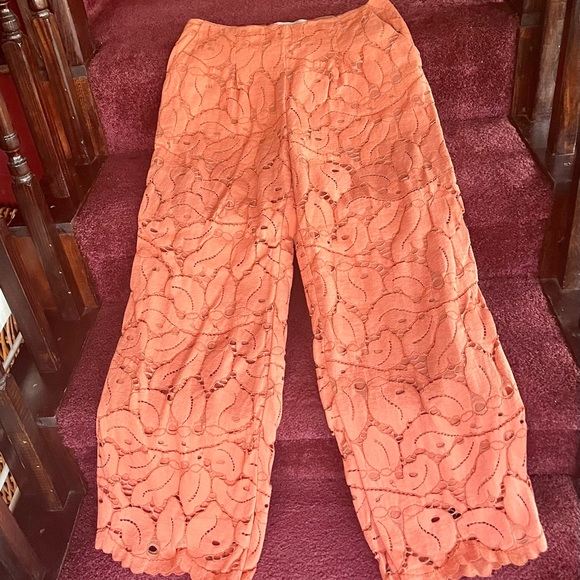 Anthropologie Pants - Anthropologie Coral Lace Trousers